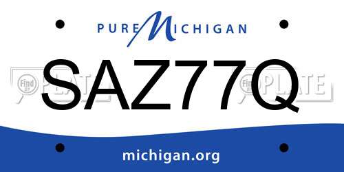 SAZ77Q Michigan License Plate