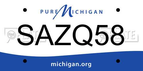 SAZQ58 Michigan License Plate