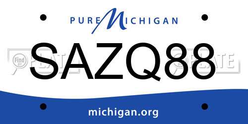 SAZQ88 Michigan License Plate