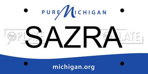 SAZRA Michigan License Plate