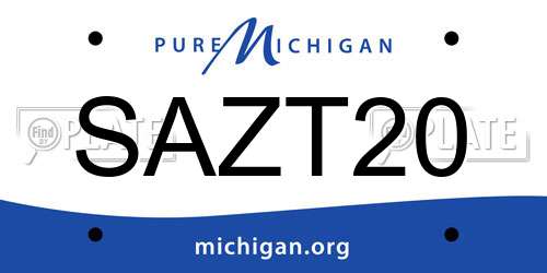 SAZT20 Michigan License Plate