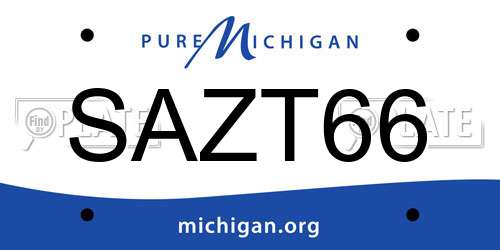 SAZT66 Michigan License Plate