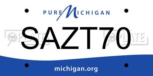 SAZT70 Michigan License Plate