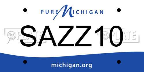 SAZZ10 Michigan License Plate