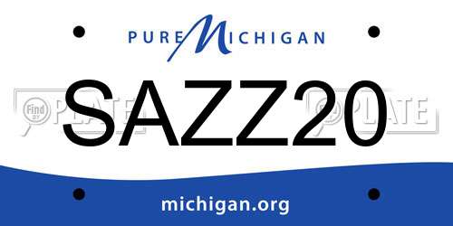 SAZZ20 Michigan License Plate