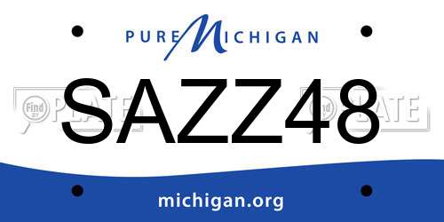 SAZZ48 Michigan License Plate