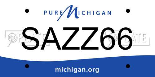 SAZZ66 Michigan License Plate