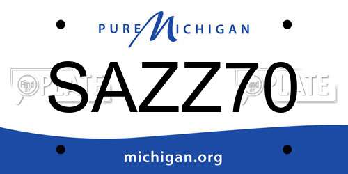 SAZZ70 Michigan License Plate