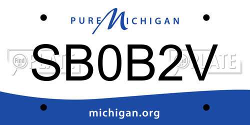 SB0B2V Michigan License Plate
