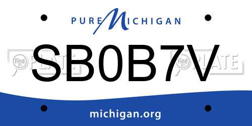 SB0B7V Michigan License Plate