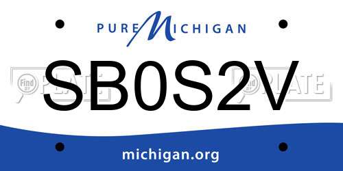 SB0S2V Michigan License Plate
