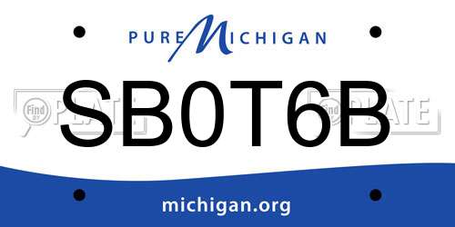 SB0T6B Michigan License Plate