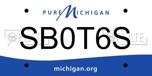 SB0T6S Michigan License Plate