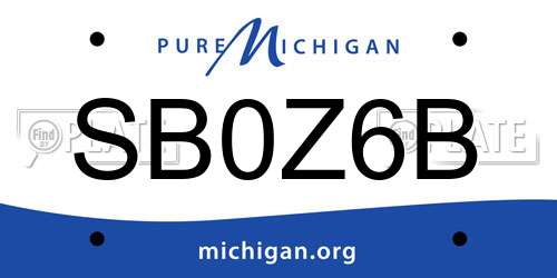 SB0Z6B Michigan License Plate