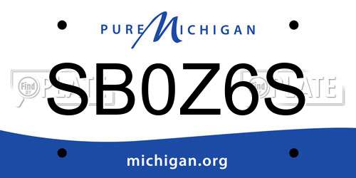SB0Z6S Michigan License Plate