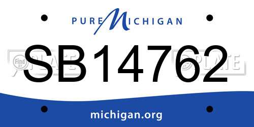 SB14762 Michigan License Plate
