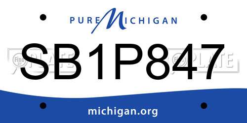 SB1P847 Michigan License Plate