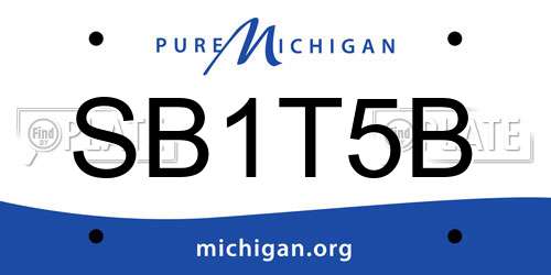 SB1T5B Michigan License Plate
