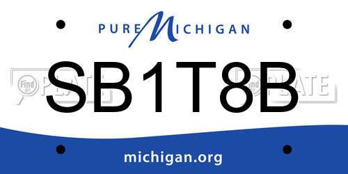 SB1T8B Michigan License Plate