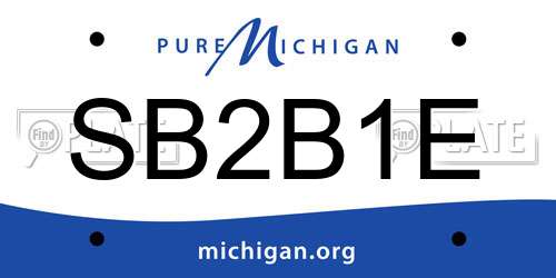 SB2B1E Michigan License Plate