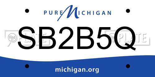 SB2B5Q Michigan License Plate