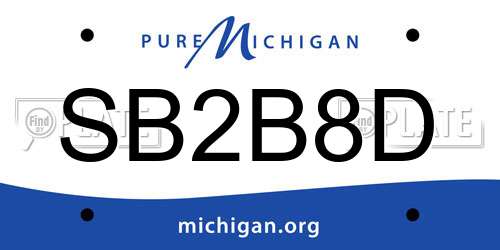 SB2B8D Michigan License Plate