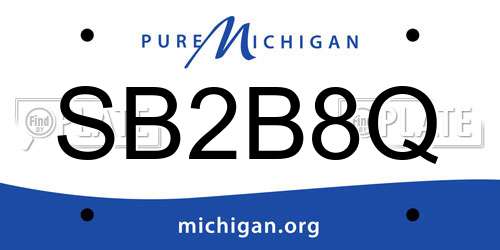 SB2B8Q Michigan License Plate
