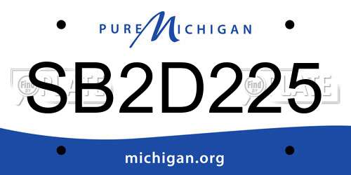 SB2D225 Michigan License Plate