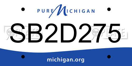 SB2D275 Michigan License Plate