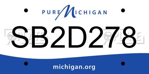 SB2D278 Michigan License Plate