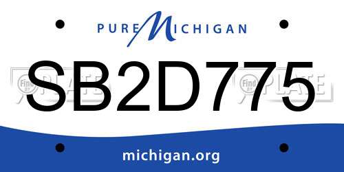 SB2D775 Michigan License Plate