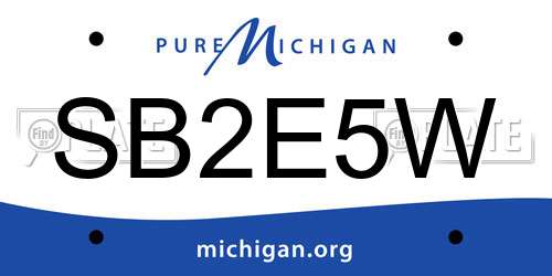 SB2E5W Michigan License Plate