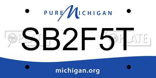 SB2F5T Michigan License Plate