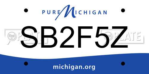 SB2F5Z Michigan License Plate