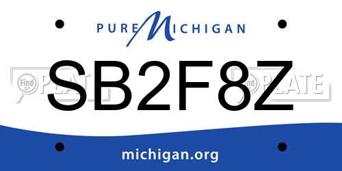 SB2F8Z Michigan License Plate