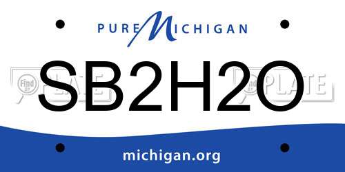 SB2H2O Michigan License Plate
