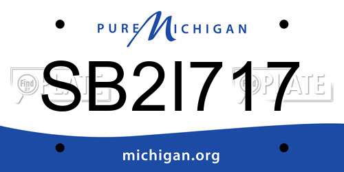 SB2I717 Michigan License Plate