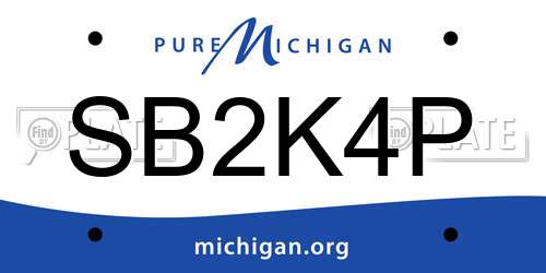 SB2K4P Michigan License Plate