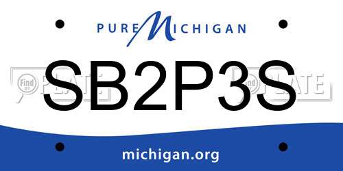 SB2P3S Michigan License Plate