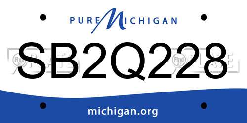 SB2Q228 Michigan License Plate