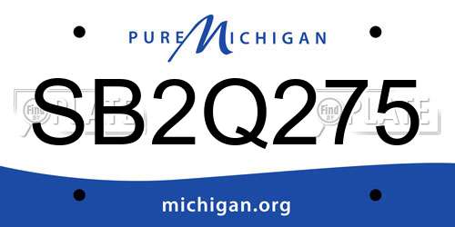 SB2Q275 Michigan License Plate