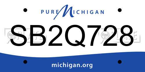SB2Q728 Michigan License Plate