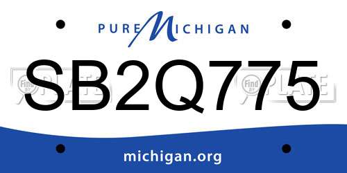 SB2Q775 Michigan License Plate