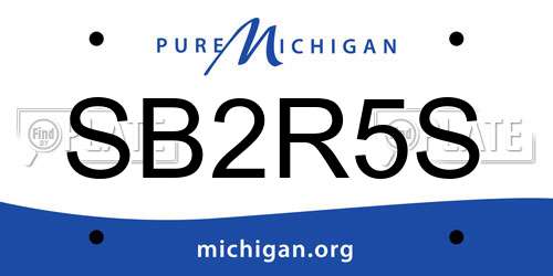 SB2R5S Michigan License Plate