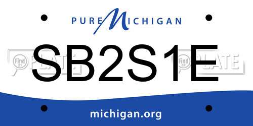 SB2S1E Michigan License Plate