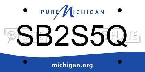 SB2S5Q Michigan License Plate