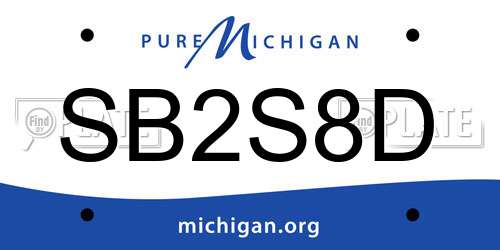SB2S8D Michigan License Plate