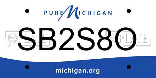 SB2S8O Michigan License Plate