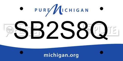 SB2S8Q Michigan License Plate