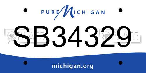 SB34329 Michigan License Plate